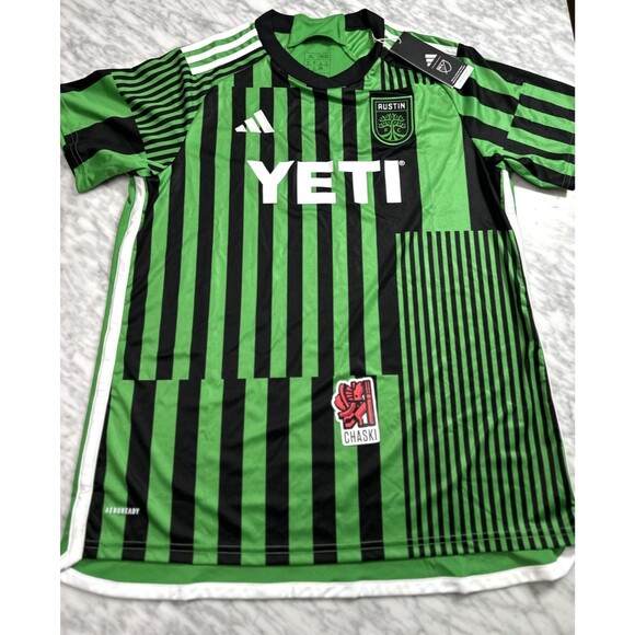 Adidas MLS Austin FC Home Jersey Las Voces Barcode Green Women XL HU1381 250 - Picture 1 of 10
